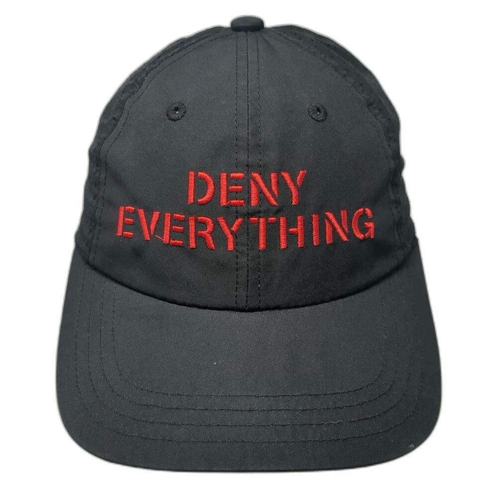 American Needle Deny Everything Spy Museum Black One Size Baseball Cap Hat